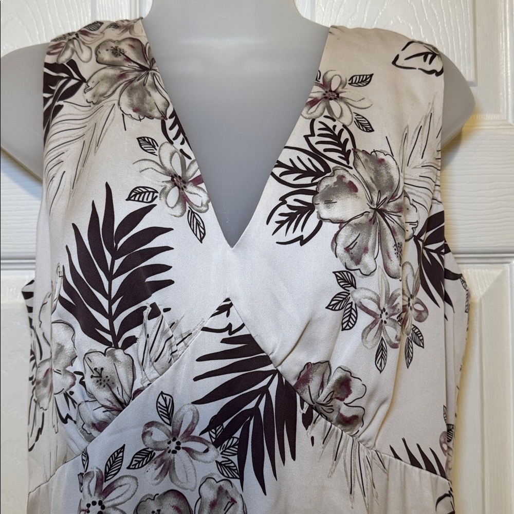 Tommy Bahama Tropical Print 100% Silk Sleeveless Dress Size 12 Flaw